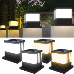 4Pcs T-SUN Outdoor 4 x 4 Solar LED Post Deck Cap Square Fence Light Landscape