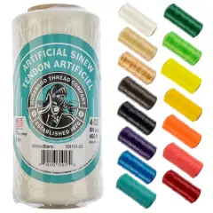 Gudebrod 70lb. 5-Ply Artificial Sinew Thread, 150yd. | Made in USA White