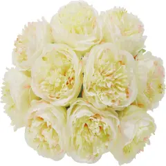 10Heads Artificial Peony Silk Flowers for Home, Wedding, and Party Decor Champagne