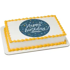 Happy Birthday Bash Edible Cake Topper Image 1/4 sheet