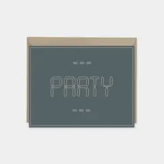 "Party" Maroque Invitation Card, Pink