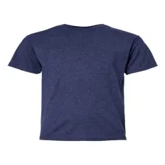 Hanes&reg; Perfect-T Youth Crew Neck Short Sleeve T-Shirt Heather Navy