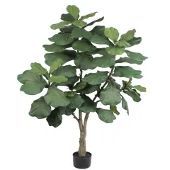 6-Foot Artificial Fiddle Leaf Fig Tree | Lifelike Faux Plant with 65 Leaves in Decorative Pot | No Maintenance Indoor/Outdoor Decor | Floral Home by Artificial Flowers