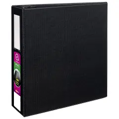 Avery Durable 3 Ring Binder, 4" One Touch EZD Rings, Label Holder, 1 Black Binder (08802)