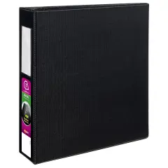 Avery Durable 3 Ring Binder, 3" One Touch EZD Rings, Label Holder, 1 Black Binder (08702)