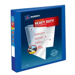 Avery Heavy-Duty View 3 Ring Binder, 1" One Touch EZD Rings, 1 Pacific Blue Binder (79772)