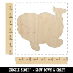 Jolly Beluga Whale Unfinished Wood Shape Piece Cutout for DIY Craft Projects