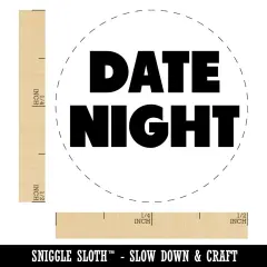 Date Night Bold Text Self-Inking Rubber Stamp for Stamping Crafting Planners Lime Green