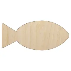 Fish Solid Unfinished Wood Shape Piece Cutout for DIY Craft Projects