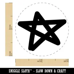 Star Doodle Self-Inking Rubber Stamp for Stamping Crafting Planners Yellow