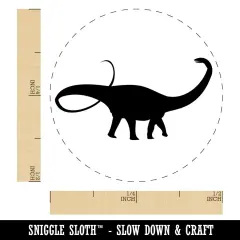 Apatosaurus Dinosaur Solid Self-Inking Rubber Stamp for Stamping Crafting Planners Orange