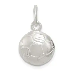 Sterling Silver Soccer Ball Pendant Charm FindingKing Jewerly 15mm x 12mm