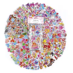 Incraftables Puffy Stickers for Girls (48 Sheets). Self Adhesive Puffy Stickers for Toddlers w/ Hearts, Animals, Princesses, Cloths, Food, Emojis & More. Bulk Reusable 3D Stickers for Girls.