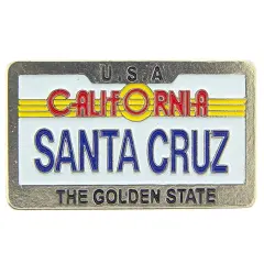 Santa Cruz California License Plate Pin 1"