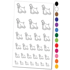 Good-Natured Cocker Spaniel Pet Dog Temporary Tattoo Water Resistant Fake Body Art Set Collection Red