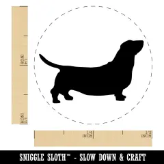 Basset Hound Dog Solid Self-Inking Rubber Stamp for Stamping Crafting Planners Orange