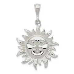 Sterling Silver Sun Jewelry Charm Celestial Jewelry 32mm x 24mm