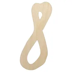 Number 8 Eight Felt Marker Font Unfinished Wood Shape Piece Cutout for DIY Craft Projects