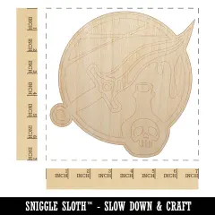 Rogue Poisoned Dagger Unfinished Wood Shape Piece Cutout for DIY Craft Projects