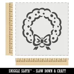 Christmas Wreath with Bow Wall Cookie DIY Craft Reusable Stencil