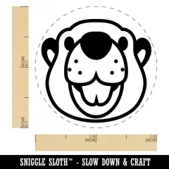 Cute Toothy Beaver Head Self-Inking Rubber Stamp for Stamping Crafting Planners Yellow