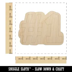 #1 Number One Fun Text Unfinished Wood Shape Piece Cutout for DIY Craft Projects