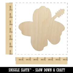 Hibiscus Hawaii Tropical Flower Solid Unfinished Wood Shape Piece Cutout for DIY Craft Projects
