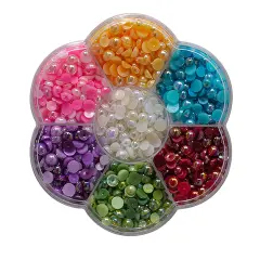 Buttons Galore Flat Back Pearl Assortments for DIY Craft Projects - 7 Unique Colors - 1600 Pieces