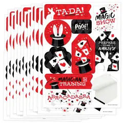 Big Dot of Happiness Ta-Da, Magic Show - Magical Birthday Party Favor Sticker Set - 12 Sheets - 120 Stickers