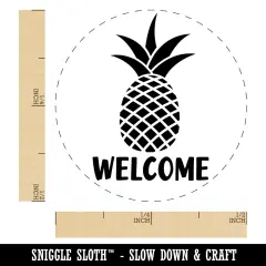 Pineapple Fruit Welcome Self-Inking Rubber Stamp Ink Stamper for Stamping Crafting Planners Brown