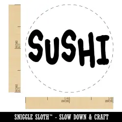 Sushi Fun Text Self-Inking Rubber Stamp for Stamping Crafting Planners Purple