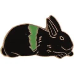 New Zealand Black Rabbit Pin 1"