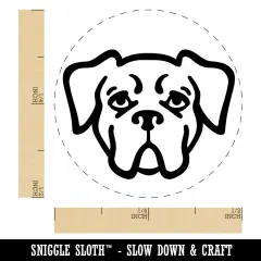 Boxer Dog Head Self-Inking Rubber Stamp Ink Stamper for Stamping Crafting Planners Fuchsia