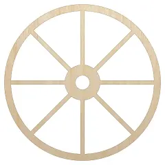 Wagon Wheel Solid Unfinished Wood Shape Piece Cutout for DIY Craft Projects