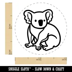 Koala Bear Sitting Self-Inking Rubber Stamp for Stamping Crafting Planners Lime Green