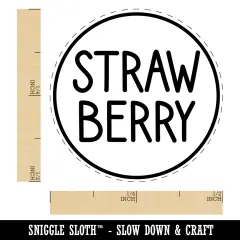 Strawberry Flavor Scent Rounded Text Self-Inking Rubber Stamp for Stamping Crafting Planners Brown
