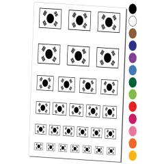 South Korea Flag Temporary Tattoo Water Resistant Fake Body Art Set Collection Purple