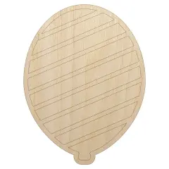 Striped Balloon Party Birthday Unfinished Wood Shape Piece Cutout for DIY Craft Projects