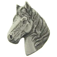 Horse Head Pin Pewter 1"