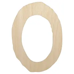 Number 0 Zero Cute Typewriter Font Unfinished Wood Shape Piece Cutout for DIY Craft Projects