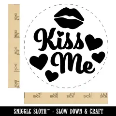 Kiss Me Lips Self-Inking Rubber Stamp Ink Stamper for Stamping Crafting Planners Black