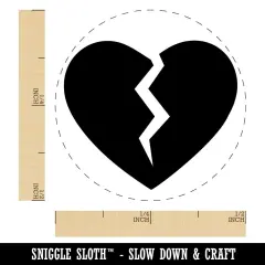 Broken Heart Love Self-Inking Rubber Stamp for Stamping Crafting Planners UV