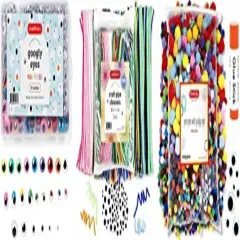 Incraftables Googly Eyes Self Adhesive 1680 pcs Set, 2000 Pcs Pom Poms with Googly Eyes & Glue Stick & 600pcs Pipe Cleaners Chenille for DIY Arts, Craft, Hats & Decorations. Best for Adults and Kids.