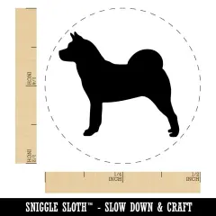 American Akita Dog Solid Self-Inking Rubber Stamp for Stamping Crafting Planners Lime Green