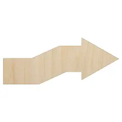 Cute Crooked Arrow Solid Unfinished Wood Shape Piece Cutout for DIY Craft Projects
