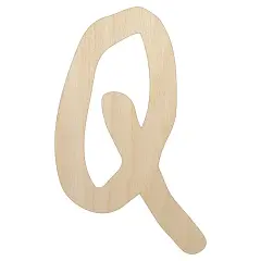 Letter Q Uppercase Felt Marker Font Unfinished Wood Shape Piece Cutout for DIY Craft Projects
