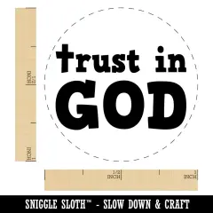 Trust in God Stylized with Cross Christian Self-Inking Rubber Stamp for Stamping Crafting Planners Red