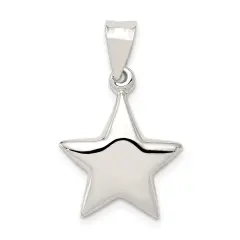 Sterling Silver Star Charm Pendant Celestial Jewelry 23mm x 16mm