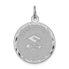 Sterling Silver Graduation Day Disc Charm FindingKing Jewerly 27mm x 20mm