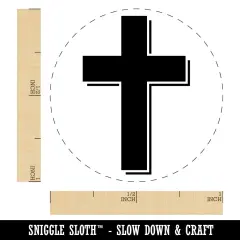 Cross with Shadow Christian Religion Self-Inking Rubber Stamp for Stamping Crafting Planners Black